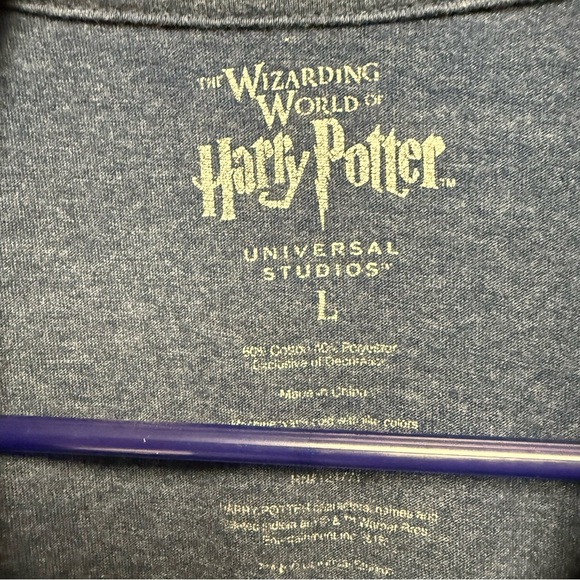 Harry Potter Universal Studio size large Blue and Gray Graphic Men's Shirt - Picture 5 of 6